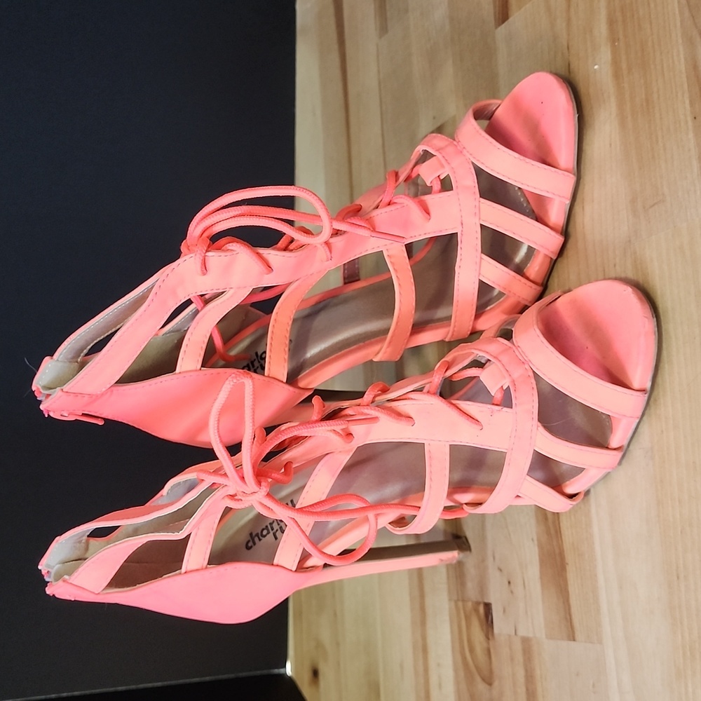 Charlotte Russe size 9 Coral High Heels Worn